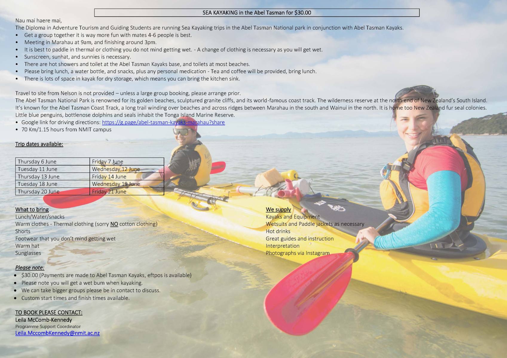 Nmit Adventure Tourism Sea Kayak Client Trips 2024
