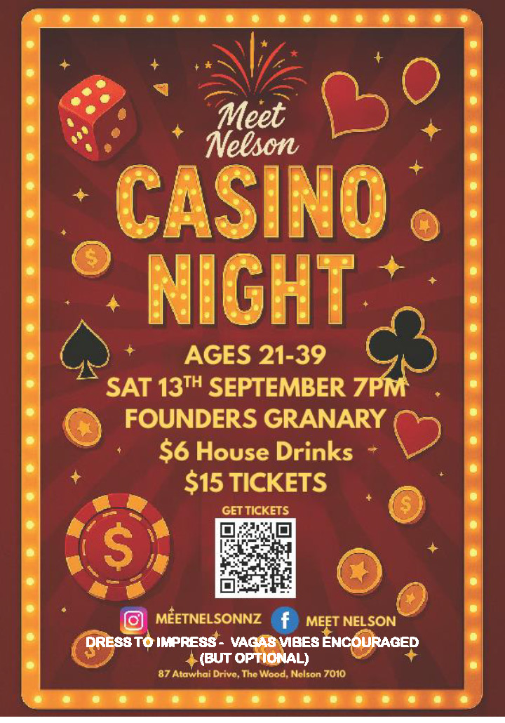 Casino night meet nelson 13 09 2025